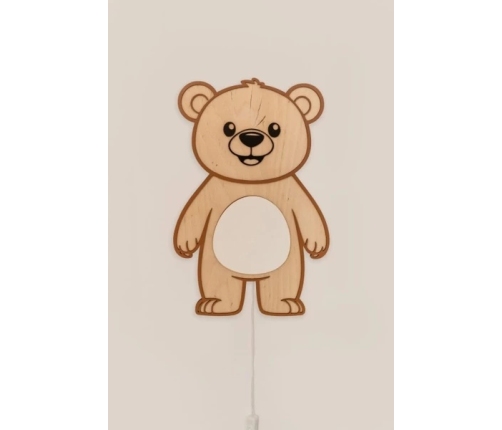 Tupti.wood Drewniana Lampka Misiek do Pokoju Dziecięcego