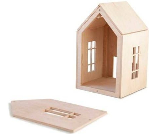 Babai Drewniana Zabawka Domek Dla Lalek z Magnes Rozmiar L Naturalny