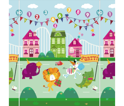 Bocioland Składana Mata Kontrastowa 150x200cm BL120 Party