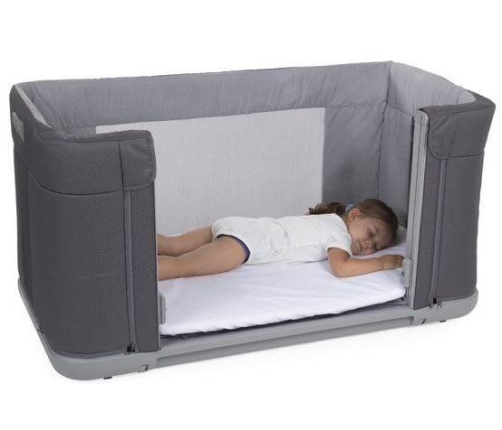 Chicco Next2Me Forever Łóżeczko Dostawne 3w1 do 22kg Moon Grey + Prześcieradło 2szt Pink Pois