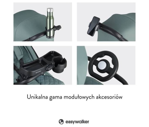 Easywalker Jackey XL Samoskładający się Wózek Spacerowy z Kołami XL Shadow Black