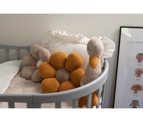 Waldin Łóżeczko Dziecięce Owalne 7w1 z Materacem Szare