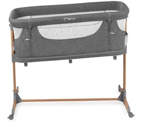 MoMi Smart Bed Łóżeczko Dostawne Kojec 4w1 Grey + Torba Transportowa