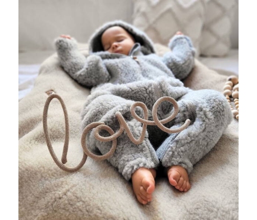 Zaffiro Kombinezon 100% Wełna - Baranek 62/68 Grey