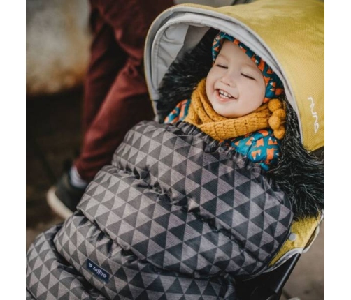 Bērnu ratu guļammaiss Womar GROW UP 2.0 Plush Pastel Geo Grey