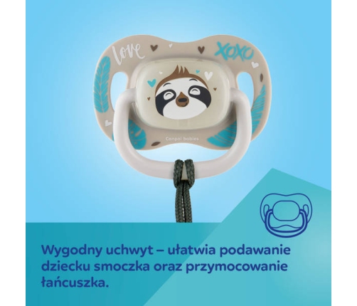 Canpol Babies Smoczek Silikonowy Symetryczny 6-18m Exotic Panda 34/921_pand