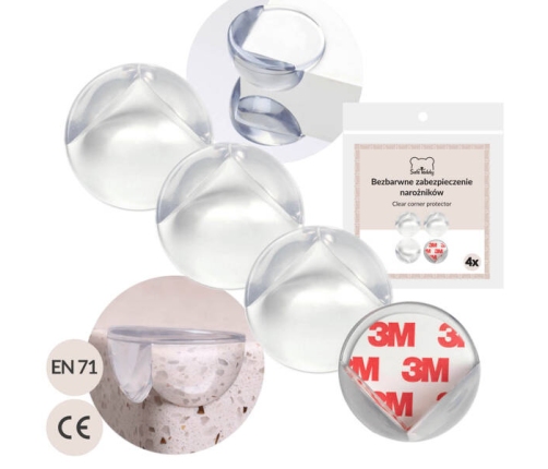 Safe Teddy Przezroczyste Osłony Na Narożniki z Klejem 4 szt.