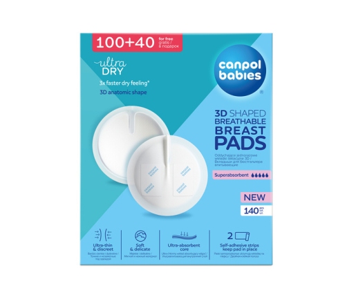 Canpol Babies Wkładki Laktacyjne Z Paskiem Samoprzylepnym 140 Szt. 1/654