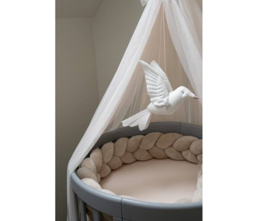 Waldin Tiulowy Baldachim Do Łóżeczka + Stelaż Na Baldachim Champagne