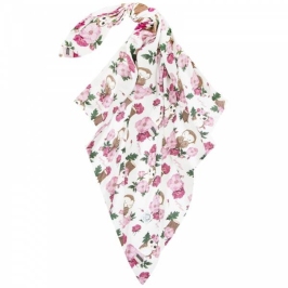 Bonjour Cherie Bambusowy Otulacz Średniaka 100x110cm Sówki Bonjour Cherie Bambusowy Otulacz Średniaka 100x110cm Sówki