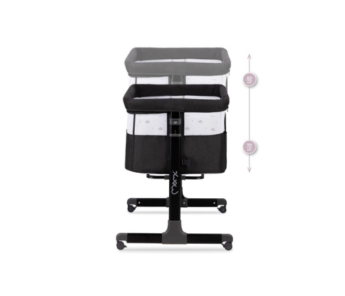 MoMi Revo Łóżeczko Dostawne 2w1 Ciemnoszare + Torba Transportowa