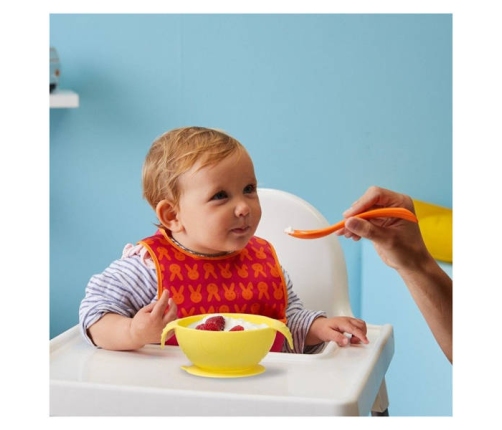 B.Box Silikonowa Miseczka Z Łyżką Lemon Sherbet