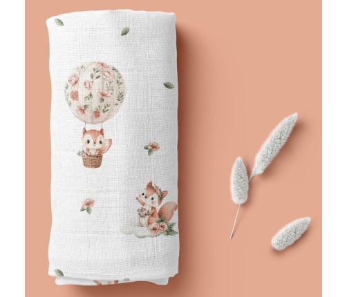 Bocioland Pieluszka Bambusowa 40x40cm Wiewiórki