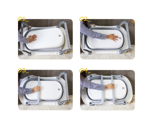 Babyhood BH-326GW Składana Wanienka Dziecięca Comfort Szara