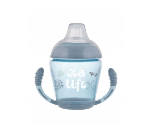 Canpol Babies Sea Life Kubek Niekapek Miękki Silikonowy Ustnik 230ml  Różowy