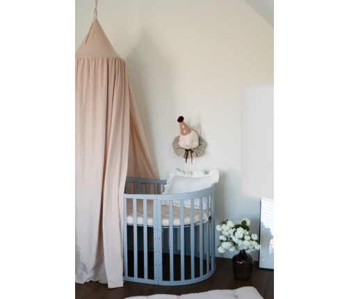 Waldin Łóżeczko Dziecięce Owalne 7w1 z Materacem Szare