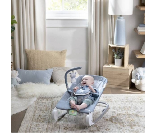 Ingenuity Happy Belly Rock-to-Bounce Parker Blue Шезлонг