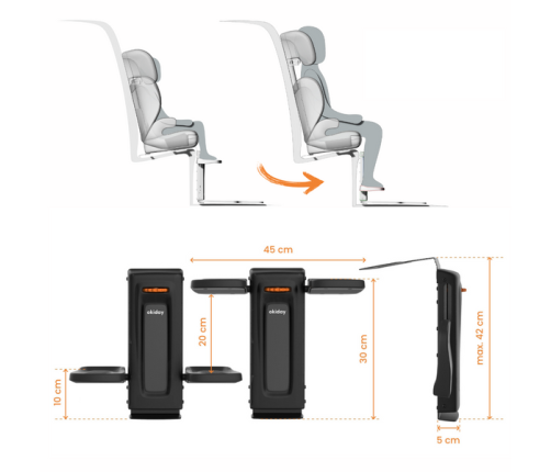 Okiday Stópołapki Podnóżek do Dziecięcych Fotelików Samochodowych Pomarańczowy