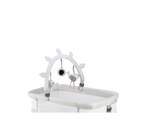 MoMi Revo Łóżeczko Dostawne 2w1 Jasnoszare + Torba Transportowa