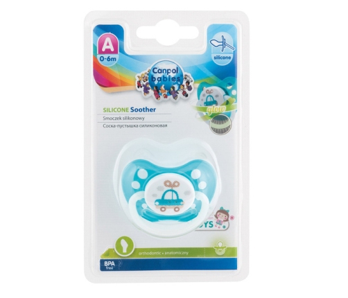 Canpol Babies Smoczek Uspokajający Silikonowy Ortodontyczny 0-6 m-cy Toys Mix Kolorów