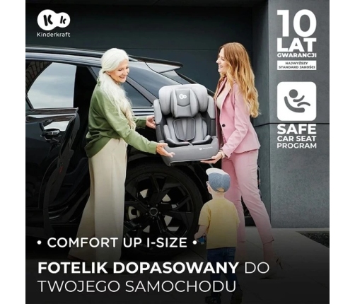 Kinderkraft Comfort Up I-Size Fotelik Samochodowy 9-36 kg Czarny