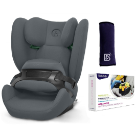 Cybex Pallas B I-Size Fotelik Samochodowy 9-50 kg Cobblestone Grey + BabySafe Organizer + BabySafe Poduszka Nakładka na Pas Cybex Pallas B I-Size Fotelik Samochodowy 9-50 kg Cobblestone Grey + BabySafe Organizer + BabySafe Poduszka Nakładka na Pas