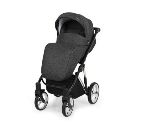 Kunert Molto Premium Wózek Głęboko-Spacerowy 2w1 Grafit Jeans Złota Rama Koła Żelowe