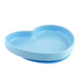 Chicco Talerz Silikonowy Serce 9m+ Niebieski