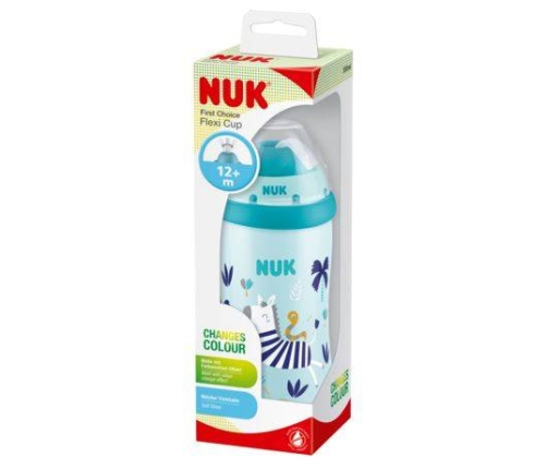 Nuk Kubek Flexi Cup z Silikonową Słomką Kameleon 12m+ Niebieska 300 ml