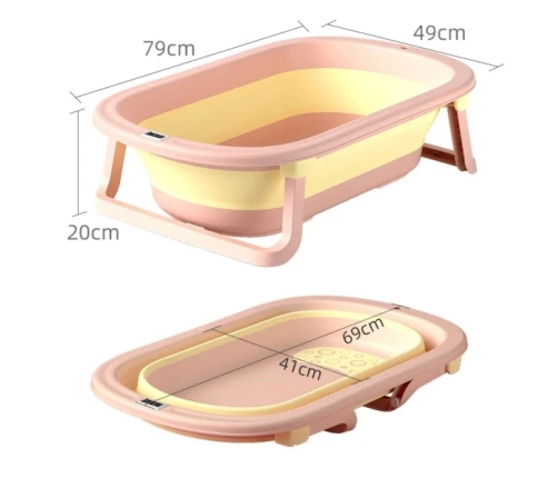 Babyhood BH-328PY Składana Wanienka Dziecięca Z Termometrem Comfort Zielona