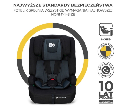 Kinderkraft Safety Fix 2 I-Size Black Bērnu autosēdeklis 9-36 kg