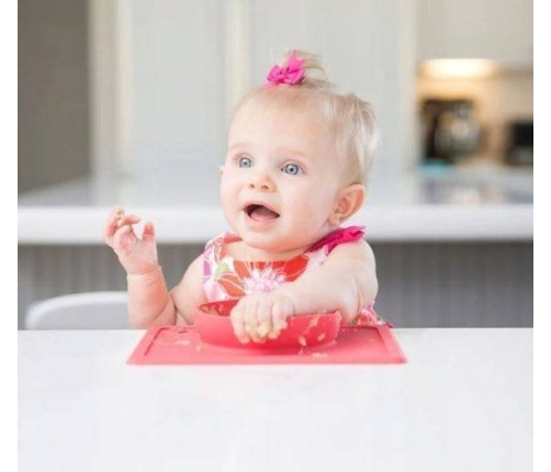 EZPZ Silikonowa Miseczka z Podkładką 2w1 Mini Bowl Różowa