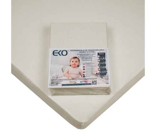 EKO Nieprzemakalne Prześcieradło Jersey Ecru 70x140