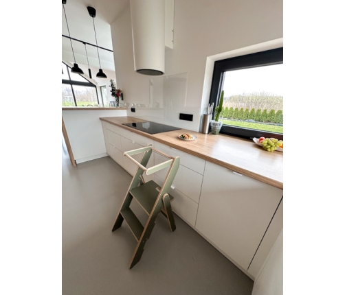 Baby Wood Kitchen Helper Składany Oliwkowy