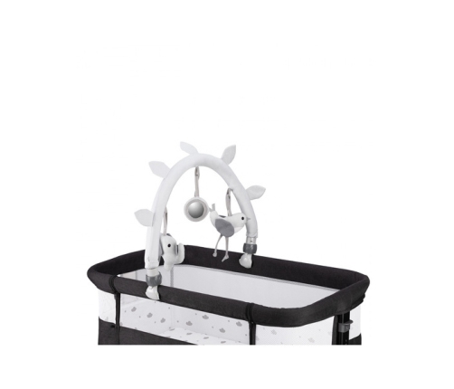 MoMi Revo Łóżeczko Dostawne 2w1 Ciemnoszare + Torba Transportowa