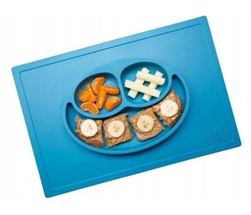 EZPZ Happy Mat Silikonowy Talerzyk z Podkładką 2w1  Niebieski