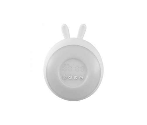 MARY'S Budzik z Lampką Nocną Led Rgb Biały Królik