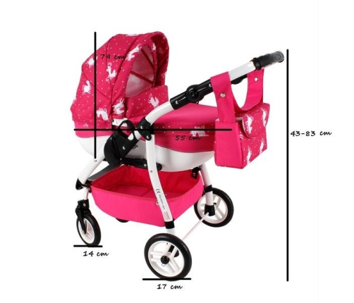 Adbor Lily Sport Wózek dla Lalek SzaryJednorożec Ls-24