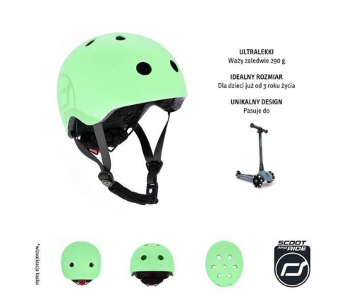 Scootandride Kask Dla Dzieci S-M Kiwi