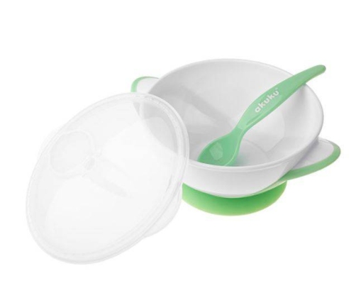 Akuku Miseczka Na Przyssawce White/Green A0504