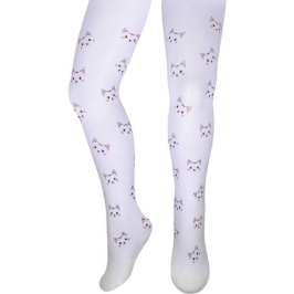 Milusie Rajstopy Rozmiar 68-74 Białe Kotki
