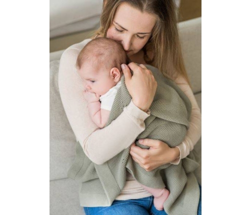 Poofi Kocyk Bawełniany Paris Khaki 80x100