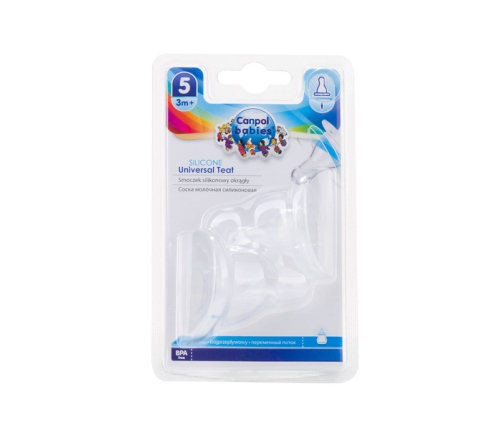 Canpol Babies Smoczek Silikon Okrągły Trójprzepływ 2szt.18/330