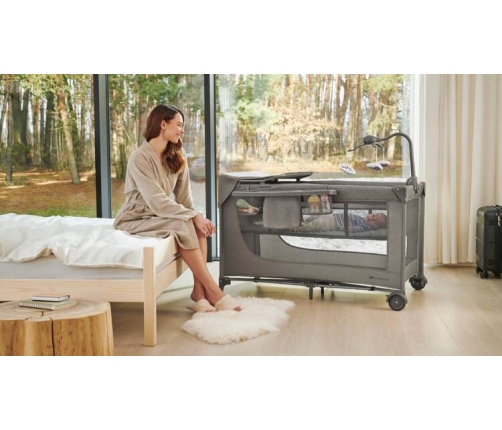 KinderKraft Joy 2 Łóżeczko Turystyczne z Akcesoriami Dark Grey