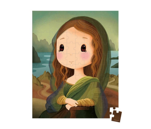 Janod Puzzle w Walizce Obraz Inspirowany Twórczością Da Vinci 100 Elementów 6+