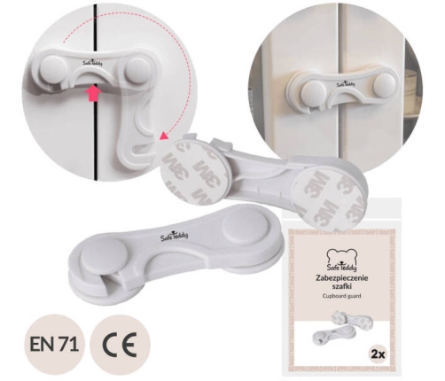 Safe Teddy Zabezpieczenie Blokada Szafek z Klejem 2 szt.