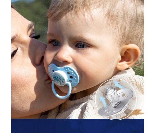 Lovi Smoczek Silikonowy Dynamiczny 6-18m 2 szt Tie Dye Blue 22/919boy