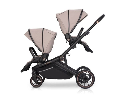 Cavoe Avec 2024 Wózek Głęboko-Spacerowy Bliźniaczy 2w1 Taupe