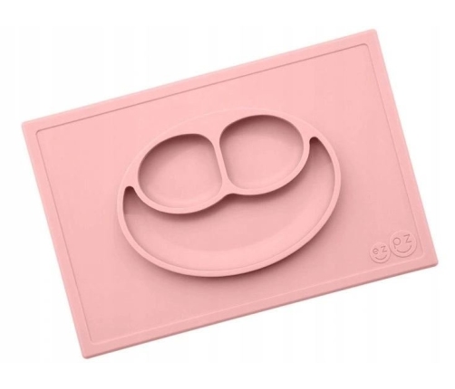EZPZ Happy Mat Silikonowy Talerzyk z Podkładką 2w1 Pastelowy Róż