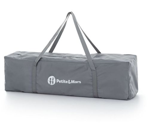 Petite&Mars Nyja Łóżeczko Turystyczne z Torbą Do Przenoszenia Teddy Biker Grey​